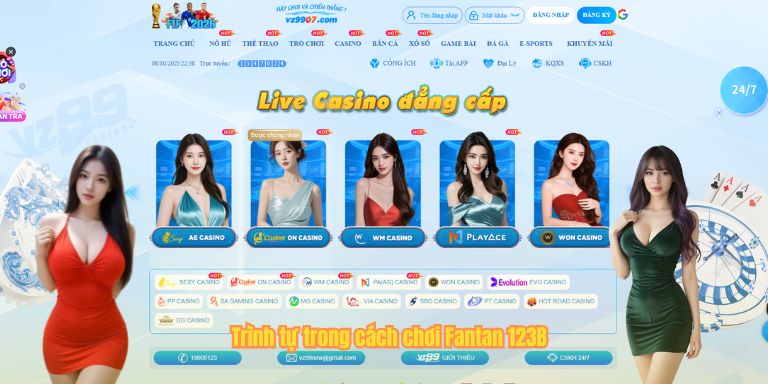 Trình tự trong cách chơi Fantan 123B